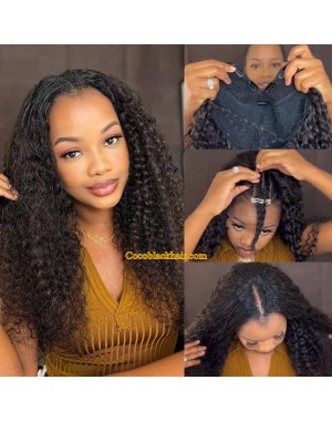 Nina-V part wig Brazilian virgin kinky curl Quick & Easy Affordable Wig