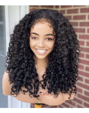 Meka- Wand curls 13*6 HD lace front wig Curly hairline Brazilian virgin human hair Pre-plucked 