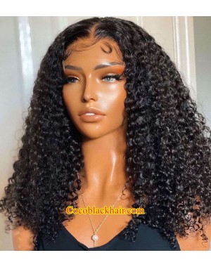 Angela 12-5x5 HD lace closure wig Wet Curly 10A grade Brazilian virgin human hair 