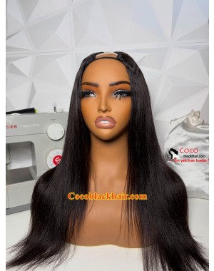 Jill-Yaki straight U part wig Indian remy hair