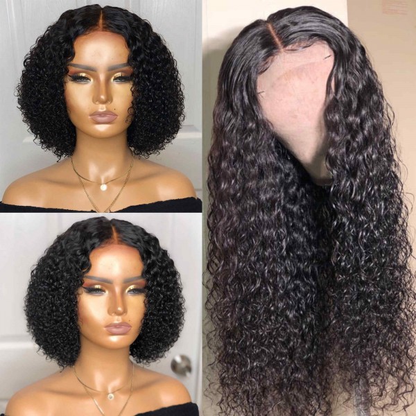 Gisele Lace Closure Wig Deep Curly Brazilian Virgin Human Hair