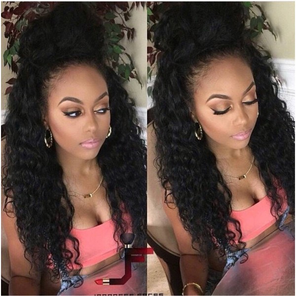 Ella Chinese Virgin Hair Deep Curly Hair With Sik Top Full Lace Human