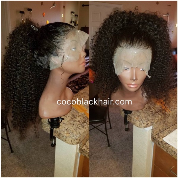 Emily Kinky Curly Brazilian Virgin Human Hair 360 Frontal Wig