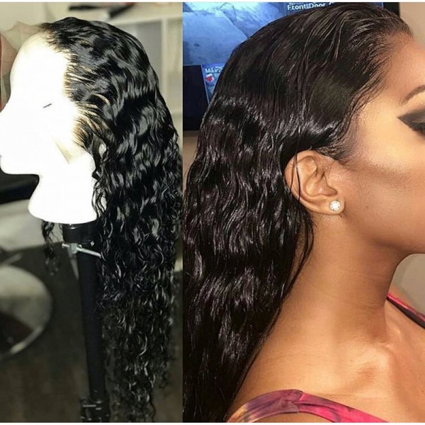 Emily Wet Wave Brazilian Hair 360 Lace Front Wig With Wefts Sewn