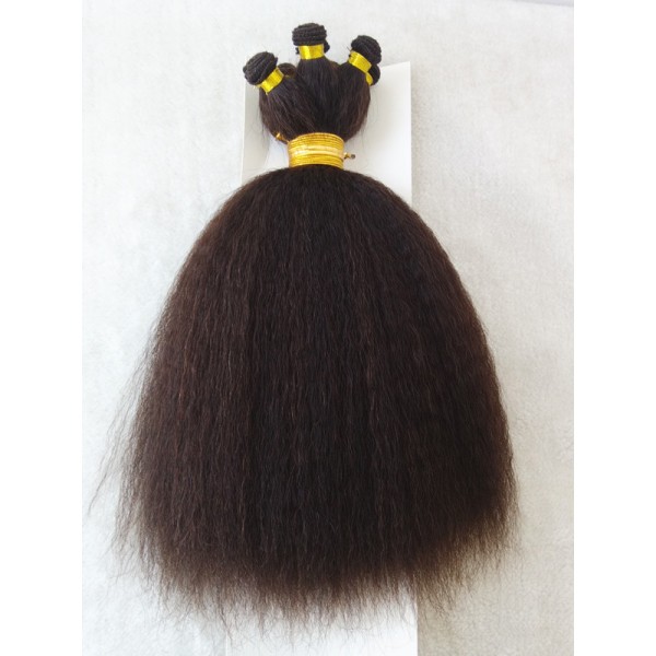 Unprocess Hand Tied Natural Color Kinky Straight Remy Human Hair