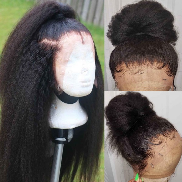 Emily Italian Yaki Straight Kinky Hair Kinky Straight Hair Silk