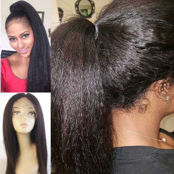 Nydia Brazilian Virgin Kinky Straight Hair Silk Top Full Lace Wig