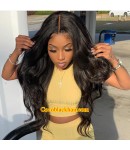 Paris-HD lace front wig Brazilian virgin human hair glueless wig 4 inch long part Pre plucked hairline