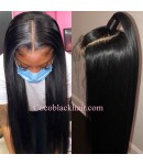 Nova 02-Silky straight Brazilian virgin 13x6 wig glueless lace front Pre plucked hairline