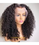 Emily80-pre plucked curly hair 360 wig Brazilian virgin human hair bleached knots
