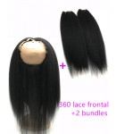 360 lace frontal with 2 bundles Brazilian virgin Italian yaki