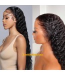 Jenny-13*4 HD lace front wig 3A curly Brazilian virgin human hair glueless wig Pre plucked hairline