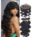 lace frontal with 3 bundles body wave Brazilian virgin