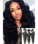 Mongolian virgin 3 bundles loose wave hair weaves