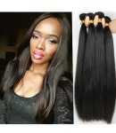 Chinese virgin 4 bundles silky straight hair weaves