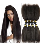 4 bundles kinky straight machine wefts Malaysian virgin