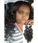 Malaysian virgin 4 bundles loose wave hair wefts 