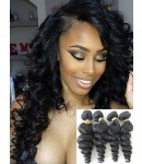 Mongolian virgin 4 bundles loose wave hair wefts 