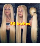 Kiara-Brazilian virgin human hair 613 color 13x6 lace front wig Transparent lace