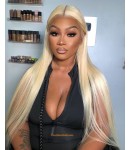 Kiara-Brazilian virgin human hair 613 color 13x6 lace front wig Transparent lace