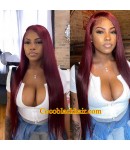 Angela 27-99J colored Silk Straight 5x5 HD lace closure wig 10A grade Brazilian virgin human hair Pre plucked hairline 