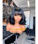 Emily101-Bob cut bangs 360 wig Brazilian virgin human hair 