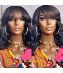 Emily56-360 wig with bangs 100% Brazilian virgin human hair 