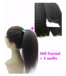 360 lace frontal with 3 wefts Brazilian virgin Italian yaki