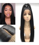 Bess-Brazilian virgin Yaki straight Full lace silk top wig