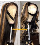 Emily88-Honey blonde highlights body wave human hair 360 wig 