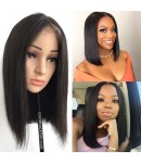 BOB02-Brazilian straight blunt bob lace front wig