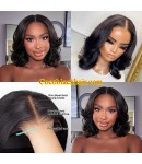 Lucy08-Wear and Go Wig Virgin Human Hair Pre Cut HD Lace Wig wave bob middle parting