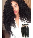 Brazilian virgin 3 bundles deep wave hair weaves