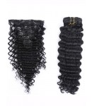 Brazilian virgin deep wave Clips in hair extensions