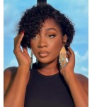 Alex-Curly pixie L parting Glueless lace front wig Brazilian virgin human hair