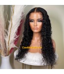 Angela 08-5x5 HD lace closure wig Deep Curly 10A grade Brazilian virgin human hair 