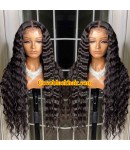 Angela 06-5x5 HD lace closure wig Deep Wave 10A grade Brazilian virgin human hair 