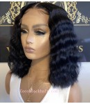 Emily79-pre plucked deep wave BOB 360 wig 10A grade Brazilian virgin human hair 