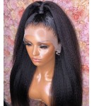 Nova 05-Kinky straight Brazilian virgin 13x6 wig glueless lace front Pre plucked hairline