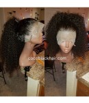 Emily12-Brazilian virgin kinky curly 360 lace frontal wig 