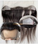 HD Lace Frontal Forehead Hairline Human Hair Patch with PU Adjustable Fish line for Thinning Hairline