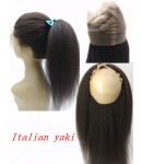 Brazilian Virgin Italian Yaki Kinky straight 360 Lace Frontal 