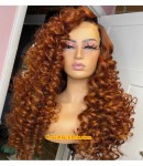 Angela 35-Ginger color loose wave 5x5 HD lace closure human hair wig 