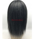 Myrtis-Brazilian virgin hair with grey mixed full lace wig