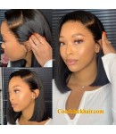 Mandy-HD lace front Bob wig Brazilian virgin human hair Pre plucked & bleached knots