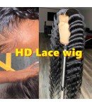Tilly-HD Lace 13x6 Wig Deep Wave Pre plucked Brazilian virgin human hair glueless lace front wig 