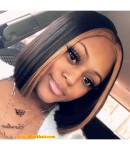 Mollie-Highlight bob Glueless lace front wig Pre plucked hairline