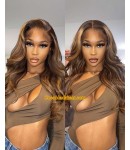 Angela46-Highlight color 5x5 HD Lace closure wig Brazilian virgin human hair pre plucked hairline