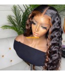 Emily55-Pre plucked Brazilian virgin highlight wave 360 wig 