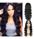 Nelly-Brazilian virgin hair loose wave middle part full lace wig